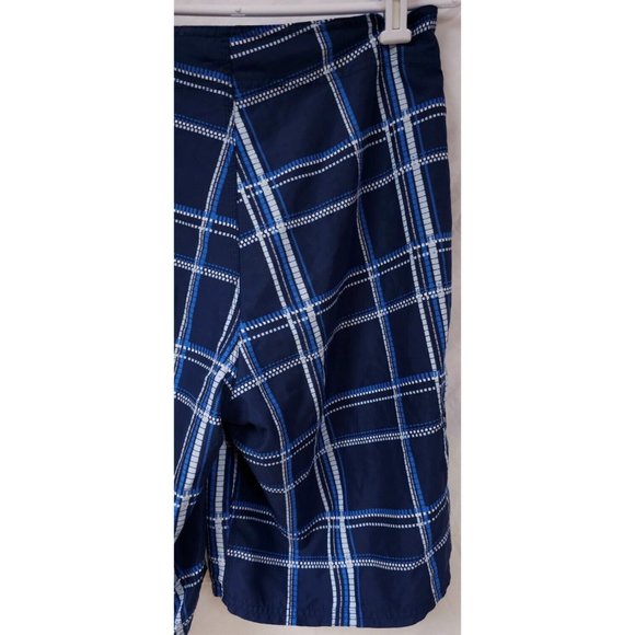 Nike W32 Blue Zip Pocket Hook N Loop Fly Surfing Swoosh Boardshorts Inseam 21" - Picture 9 of 11